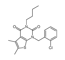3-butyl-1-[(2-chlorophenyl)methyl]-5,6-dimethylthieno[2,3-d]pyrimidine-2,4-dione结构式