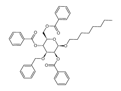 octyl 2,4,6-tri-O-benzoyl-3-O-benzyl-β-D-mannopyranoside Structure