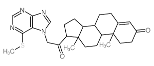 10,13-dimethyl-17-[2-(6-methylsulfanylpurin-7-yl)acetyl]-1,2,6,7,8,9,11,12,14,15,16,17-dodecahydrocyclopenta[a]phenanthren-3-one structure