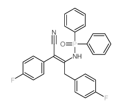 3-(diphenylphosphorylamino)-2,4-bis(4-fluorophenyl)but-2-enenitrile结构式