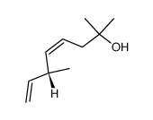 (6S,4Z)-2,6-Dimethyl-4,7-octadien-2-ol结构式