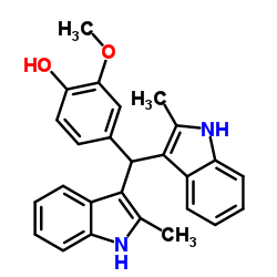 4-[Bis(2-methyl-1H-indol-3-yl)methyl]-2-methoxyphenol Structure