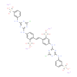 tetrasodium 4,4'-bis[[4-chloro-6-[(3-sulphonatophenyl)amino]-1,3,5-triazin-2-yl]amino]stilbene-2,2'-disulphonate结构式