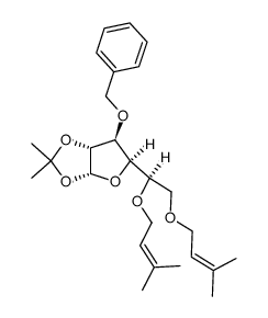 3-O-benzyl-1,2-isopropylidene-5,6-di-O-(3-methyl-2-butenyl)-α-D-glucofuranose Structure
