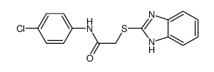 2-(1H-benzimidazol-2-ylsulfanyl)-N-(4-chlorophenyl)acetamide结构式