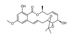 (3aR,4R,5Z,8S,15E)-4,11-dihydroxy-13-methoxy-2,2,8-trimethyl-3a,4,7,8,17,17a-hexahydro-10H-benzo[c][1,3]dioxolo[4,5-h][1]oxacyclotetradecin-10-one结构式