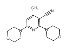 3-Pyridinecarbonitrile, 4-methyl-2,6-di-4-morpholinyl- Structure