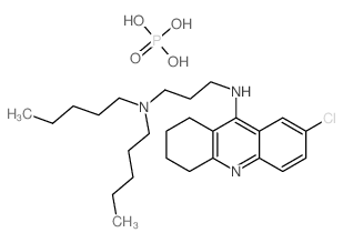N-(7-chloro-1,2,3,4-tetrahydroacridin-9-yl)-N',N'-dipentylpropane-1,3-diamine,phosphoric acid结构式