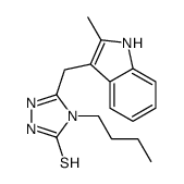 4-butyl-3-[(2-methyl-1H-indol-3-yl)methyl]-1H-1,2,4-triazole-5-thione结构式