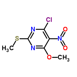 4-chloro-6-methoxy-2-(methylthio)-5-nitropyrimidine picture