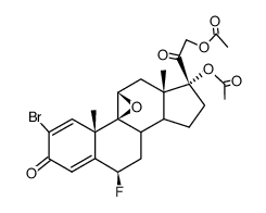 2-bromo-9beta,11beta-epoxy-6beta-fluoro-17,21-dihydroxypregna-1,4-diene-3,20-dione 17,21-di(acetate)结构式