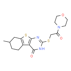 Morpholine, 4-[[(1,4,5,6,7,8-hexahydro-7-methyl-4-oxo[1]benzothieno[2,3-d]pyrimidin-2-yl)thio]acetyl]- (9CI) picture