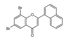 6,8-dibromo-2-naphthalen-1-ylchromen-4-one结构式