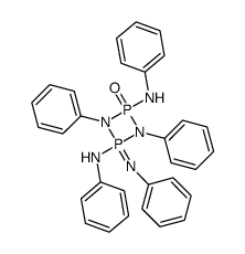 2,4-Dianilino-2-oxo-1,3-diphenyl-4-phenylimino-cyclodiphosphazan结构式