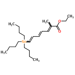 2-Methyl-7-(tributylstannyl)-2,4,6-heptatrienoic acid ethyl ester structure