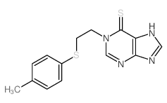 6H-Purine-6-thione,1,9-dihydro-1-[2-[(4-methylphenyl)thio]ethyl]-结构式