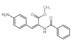2-Propenoicacid, 3-(4-aminophenyl)-2-(benzoylamino)-, methyl ester结构式