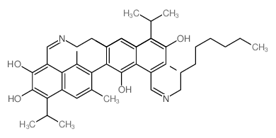 [2,2'-Binaphthalene]-1,1',6,6',7,7'-hexol,3,3'-dimethyl-5,5'-bis(1-methylethyl)-8,8'-bis[(octylimino)methyl]-结构式