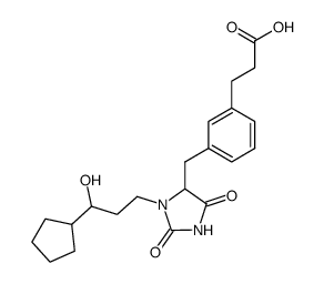 3-{3-[3-(3-cyclopentyl-3-hydroxy-propyl)-2,5-dioxo-imidazolidin-4-ylmethyl]-phenyl}-propionic acid Structure