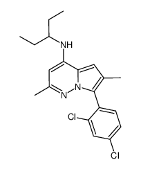 7-(2,4-dichlorophenyl)-N-(1-ethylpropyl)-2.6-dimethylpyrrolo[1,2-b]pyridazin-4-amine结构式