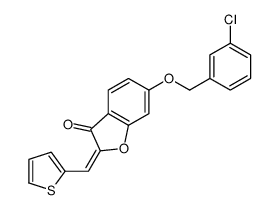 6-[(3-chlorophenyl)methoxy]-2-(thiophen-2-ylmethylidene)-1-benzofuran-3-one结构式