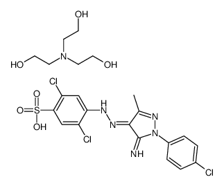 4-[[5-amino-1-(4-chlorophenyl)-3-methyl-1H-pyrazol-4-yl]azo]-2,5-dichlorobenzenesulphonic acid, compound with 2,2',2''-nitrilotriethanol (1:1)结构式