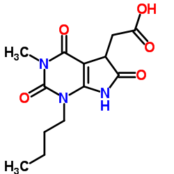 (1-BUTYL-3-METHYL-2,4,6-TRIOXO-2,3,4,5,6,7-HEXAHYDRO-1H-PYRROLO[2,3-D]PYRIMIDIN-5-YL)-ACETIC ACID结构式