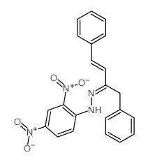 N-(1,4-diphenylbut-3-en-2-ylideneamino)-2,4-dinitro-aniline structure