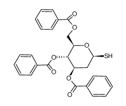 3,4,6-tri-O-benzoyl-2-deoxy-1-thio-β-D-arabino-hexopyranose Structure