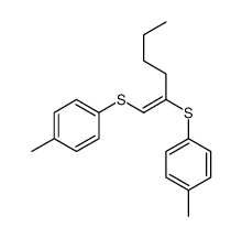 1-methyl-4-[1-(4-methylphenyl)sulfanylhex-1-en-2-ylsulfanyl]benzene结构式