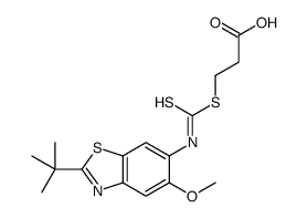 3-[(2-tert-butyl-5-methoxy-1,3-benzothiazol-6-yl)carbamothioylsulfanyl]propanoic acid结构式