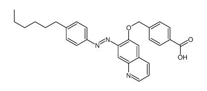 4-[[7-[(4-hexylphenyl)diazenyl]quinolin-6-yl]oxymethyl]benzoic acid Structure