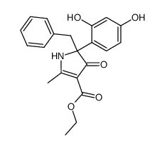ethyl 5-benzyl-5-(2,4-dihydroxyphenyl)-2-methyl-4-oxo-4,5-dihydro-1H-pyrrole-3-carboxylate Structure