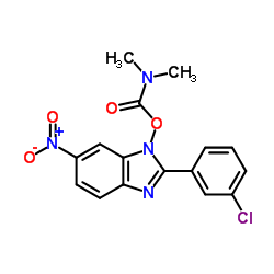 1-{[2-(3-Chlorophenyl)-6-nitro-1H-benzimidazol-1-yl]oxy}-N,N-dimethyl-1-oxomethanamine Structure