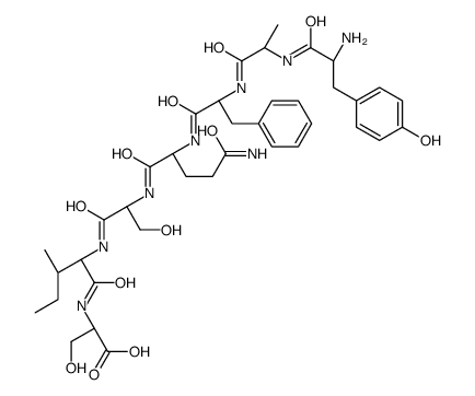 (2S)-2-[[(2S,3S)-2-[[(2S)-2-[[(2S)-5-amino-2-[[(2S)-2-[[(2S)-2-[[(2S)-2-amino-3-(4-hydroxyphenyl)propanoyl]amino]propanoyl]amino]-3-phenylpropanoyl]amino]-5-oxopentanoyl]amino]-3-hydroxypropanoyl]amino]-3-methylpentanoyl]amino]-3-hydroxypropanoic acid Structure