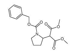 2-(1-Benzyloxycarbonyl-pyrrolidin-2-yl)-malonic acid dimethyl ester结构式