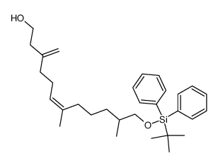 (Z)-12-(tert-Butyl-diphenyl-silanyloxy)-7,11-dimethyl-3-methylene-dodec-6-en-1-ol结构式