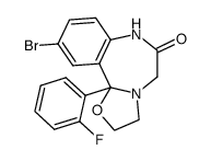 (+)-10-bromo-11b-(o-fluorophenyl)-2,3,7,11b-tetrahydro-oxazolo<3,2-d><1,4>benzodiazepin-6(5H)-one结构式