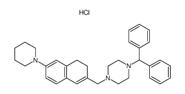 1-Benzhydryl-4-(6-piperidin-1-yl-3,4-dihydro-naphthalen-2-ylmethyl)-piperazine; hydrochloride Structure