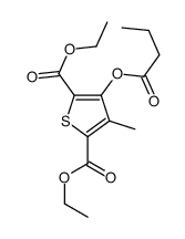 diethyl 3-butanoyloxy-4-methylthiophene-2,5-dicarboxylate Structure