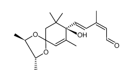 (2R,3R,8R)-8-(3-methylpenta-2,4-dienal)-2,3,7,9,9-pentamethyl-1,4-dioxaspiro[4.5]dec-6-en-8-ol结构式