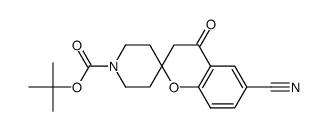 tert-butyl 6-cyano-4-oxo-3,4-dihydro-1'H-spiro[chromene-2,4'-piperidine]-1'-carboxylate Structure