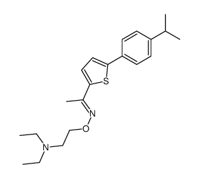 N,N-diethyl-2-[(E)-1-[5-(4-propan-2-ylphenyl)thiophen-2-yl]ethylideneamino]oxyethanamine Structure