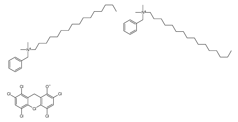 benzyl-hexadecyl-dimethylazanium,3,4,6-trichloro-2-[(2,3,5-trichloro-6-oxidophenyl)methyl]phenolate结构式