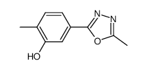 2-methyl-5-(5-methyl-[1,3,4]oxadiazol-2-yl)-phenol结构式