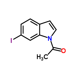 1-乙酰基-6-碘吲哚结构式