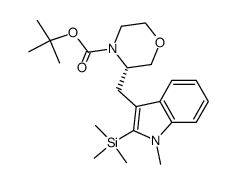 tert-butyl (3S)-3-{[1-methyl-2-(trimethylsilyl)-1H-indol-3-yl]methyl}morpholine-4-carboxylate Structure