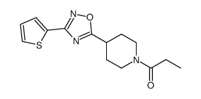 1-[4-(3-thiophen-2-yl-[1,2,4]oxadiazol-5-yl)-piperidin-1-yl]-propan-1-one结构式