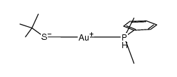 (dimethylphenylphosphane)gold(I) tert-butylthiolate结构式