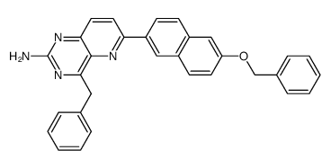 4-benzyl-6-(6-benzyloxynaphth-2-yl)pyrido[3,2-d]pyrimidin-2-ylamine Structure